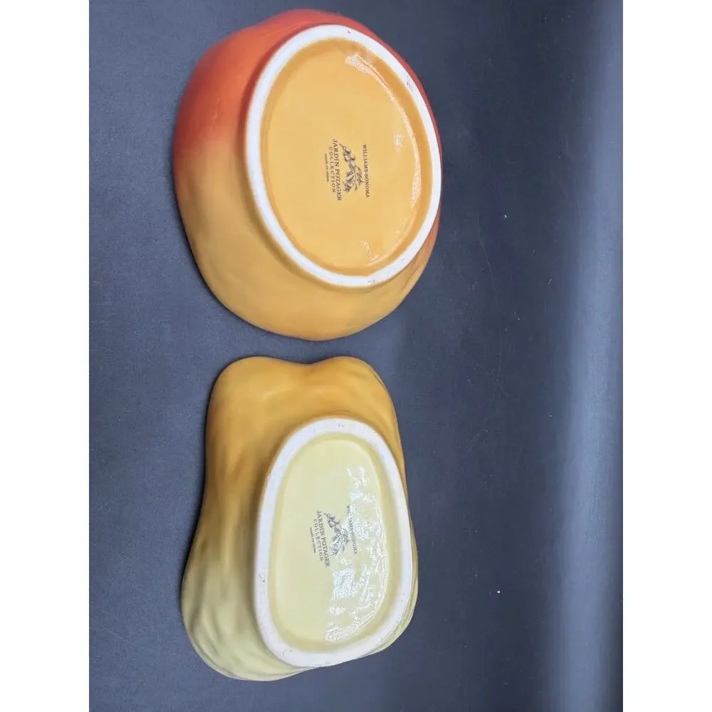 Williams Sonoma Jardin Potager Tomato & Yellow Pepper Dip Bowls Set of 2 Disco